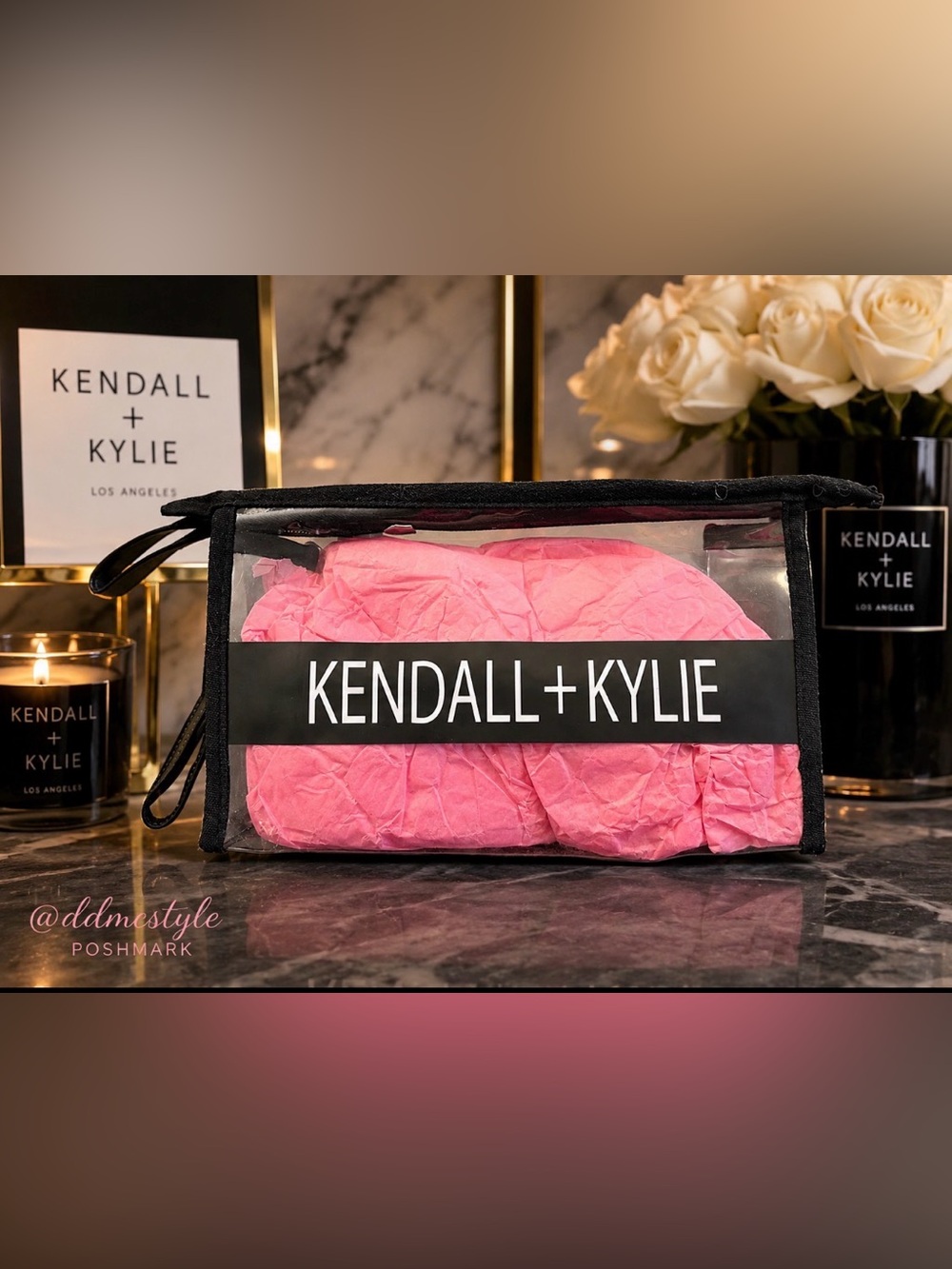 Kendall & Kylie Pink Clear Cosmetic Bag